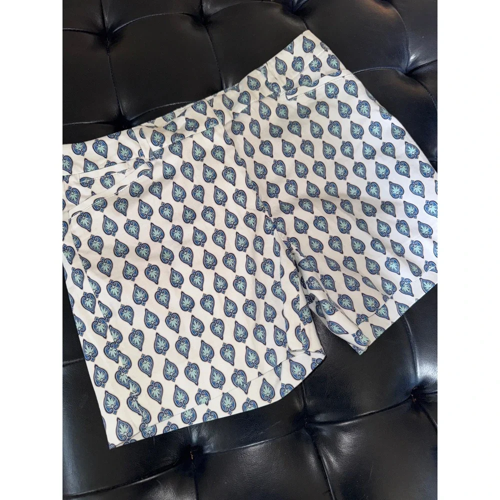Women's White House Black Market Khakis Chino Shorts Stretch XS 2‎ White Blue